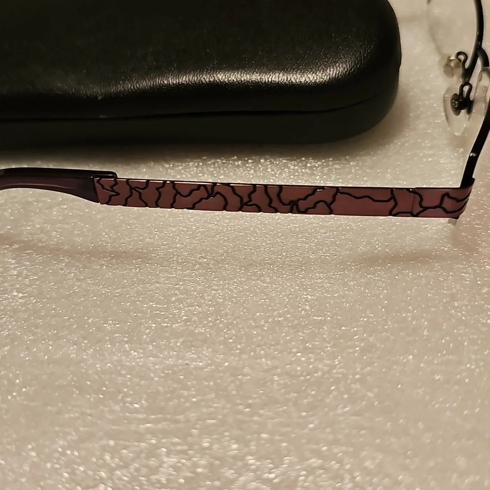 Sleek Dark Metal Rectangular Glasses demo frames only half rim